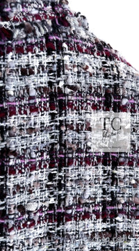 CHANEL 05A Gray Purple Tweed Jacket Skirt Suit 40 シャネル グレー パープル ツイード ジャケット スカート スーツ 即発