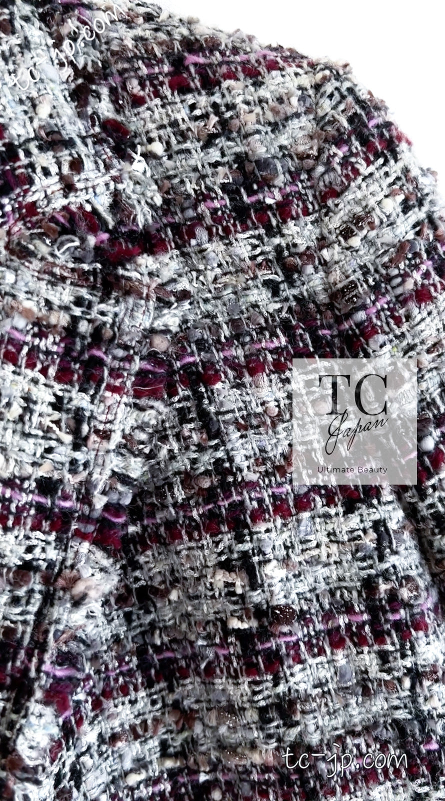 CHANEL 05A Gray Purple Tweed Jacket Skirt Suit 40 シャネル グレー パープル ツイード ジャケット スカート スーツ 即発