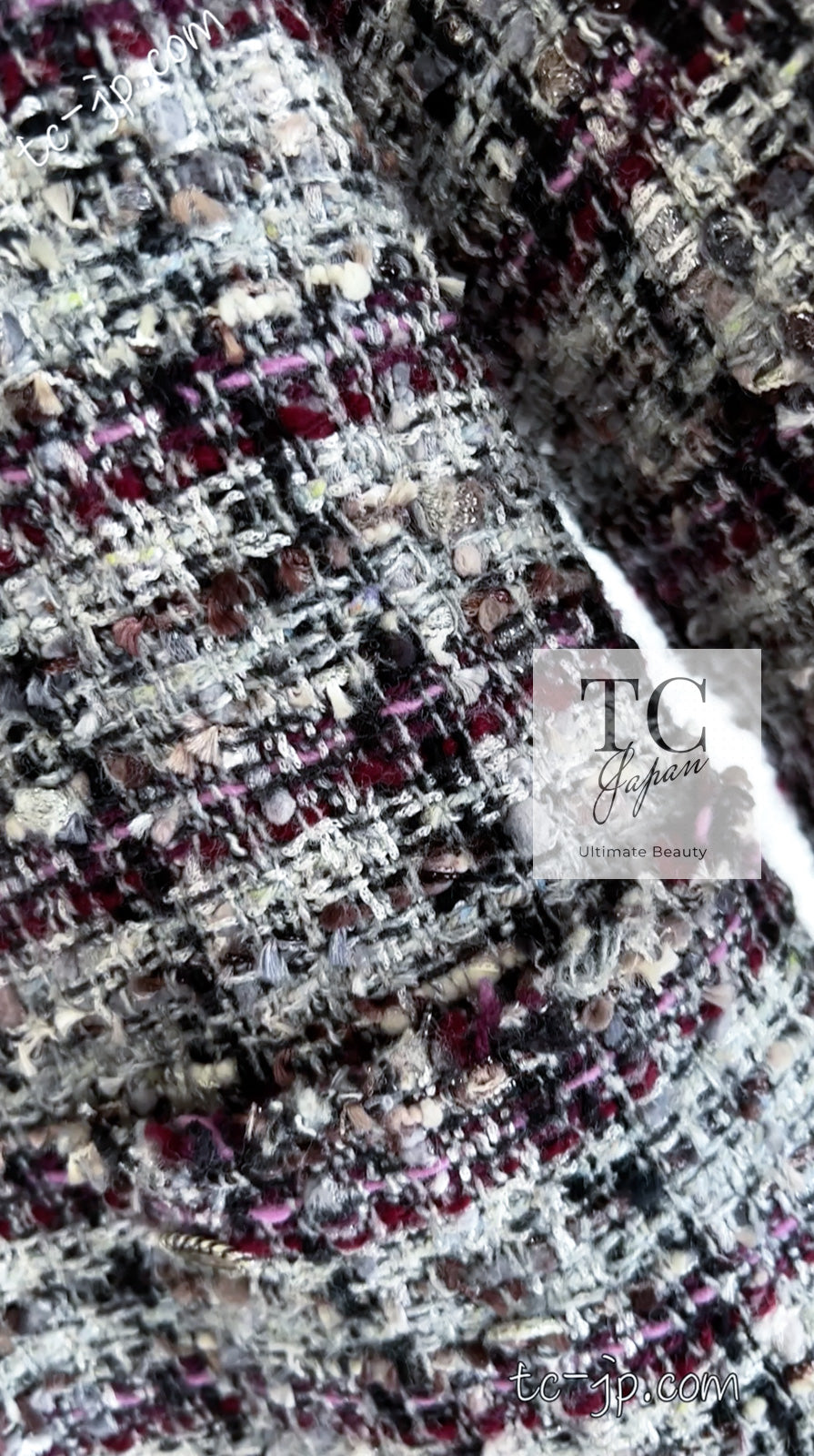 CHANEL 05A Gray Purple Tweed Jacket Skirt Suit 40 シャネル グレー パープル ツイード ジャケット スカート スーツ 即発
