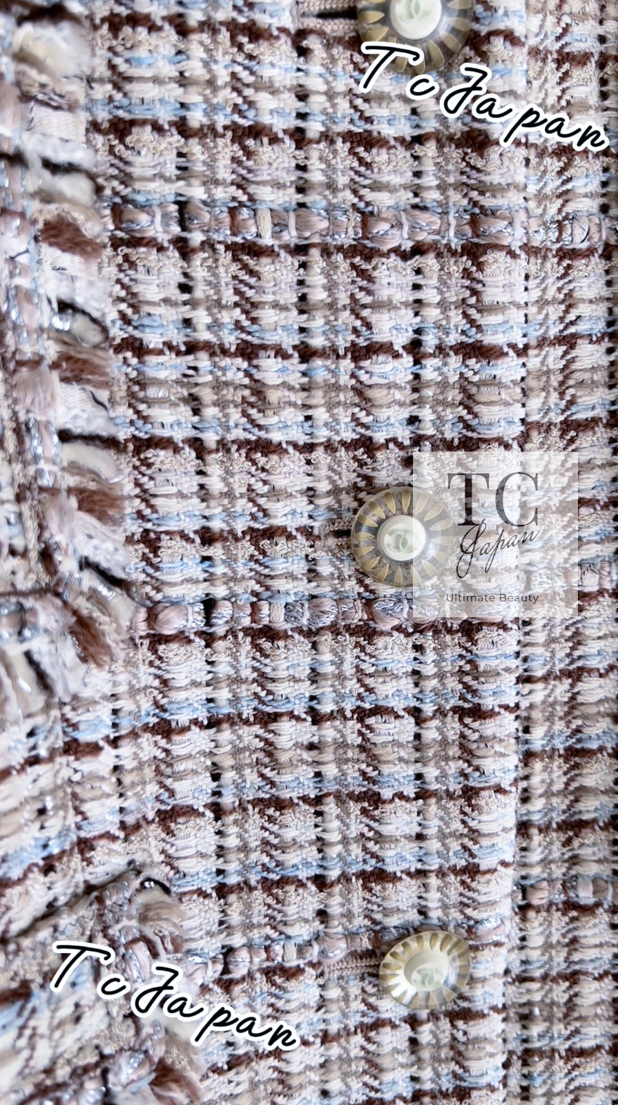 CHANEL 04S Beige Brown Ivory Silk Wool Tweed Jacket 38 シャネル ベージュ ブラウン アイボリー シルク ウール ツイード ジャケット 即発