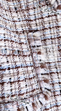 CHANEL 04S Beige Brown Ivory Silk Wool Tweed Jacket 38 シャネル ベージュ ブラウン アイボリー シルク ウール ツイード ジャケット 即発