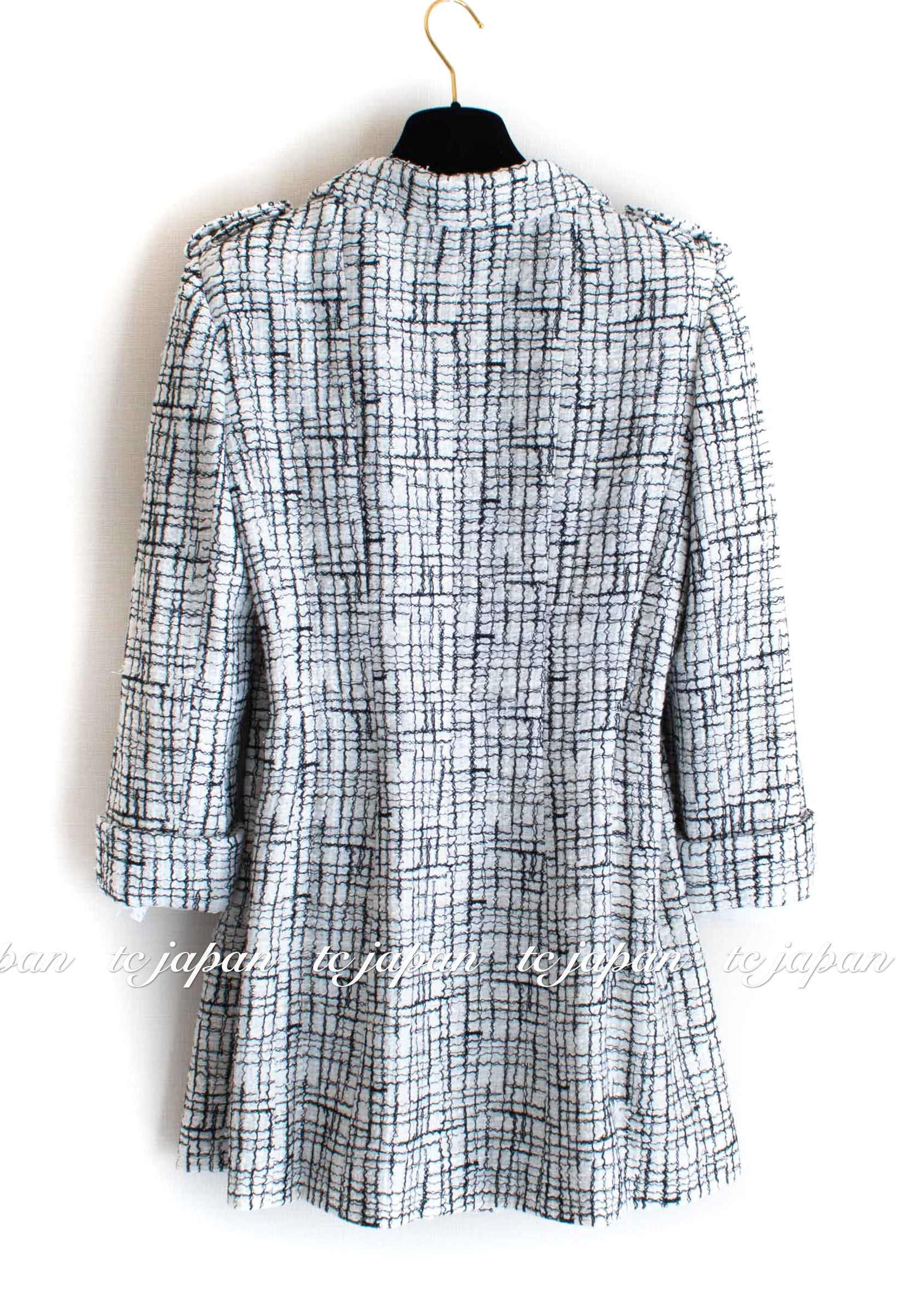 CHANEL 06C White Black Cotton Jacket Coat Lindsay Lohan 38 シャネル ホワイト ブラック コットン ジャケット コート 即発