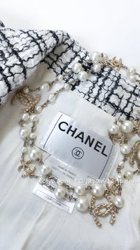 CHANEL 06C White Black Cotton Jacket Coat Lindsay Lohan 38 シャネル ホワイト ブラック コットン ジャケット コート 即発
