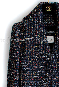 CHANEL 15A Black Multicolor Cotton Zipper Fantasy Tweed Jacket 40 シャネル ブラック マルチカラー コットン ジッパー ファンタジー ツイード ジャケット 即発