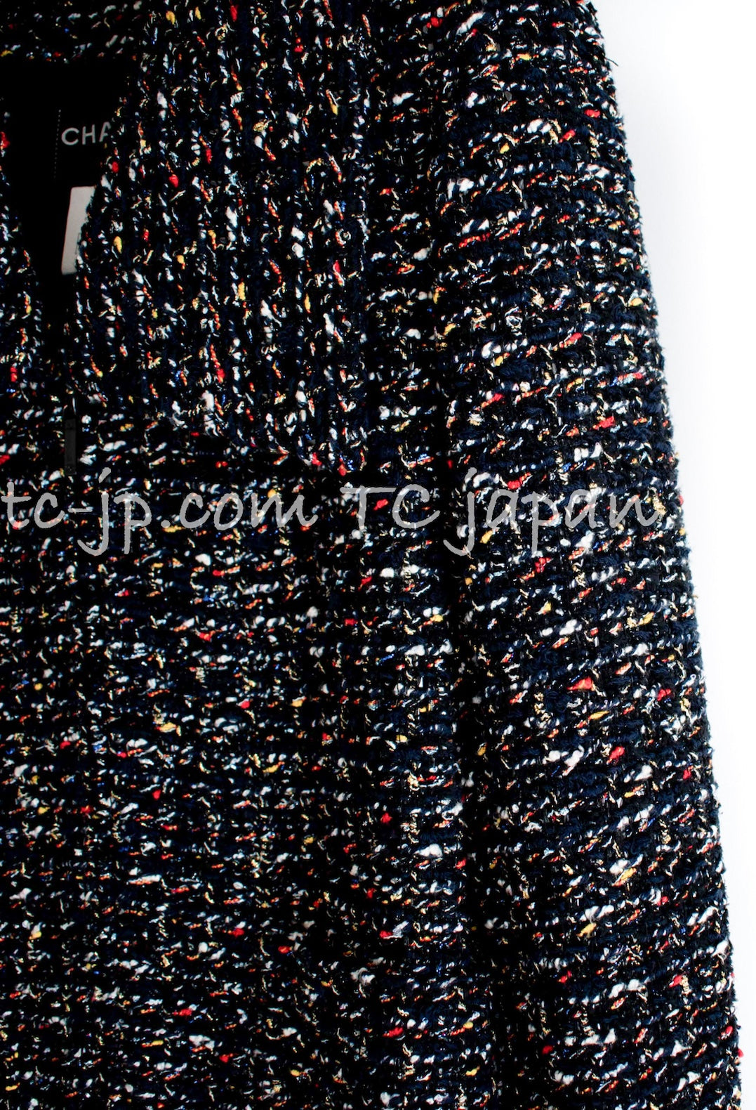 CHANEL 15A Black Multicolor Cotton Zipper Fantasy Tweed Jacket 40 シャネル ブラック マルチカラー コットン ジッパー ファンタジー ツイード ジャケット 即発