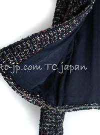 CHANEL 15A Black Multicolor Cotton Zipper Fantasy Tweed Jacket 40 シャネル ブラック マルチカラー コットン ジッパー ファンタジー ツイード ジャケット 即発