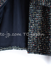CHANEL 15A Black Multicolor Cotton Zipper Fantasy Tweed Jacket 40 シャネル ブラック マルチカラー コットン ジッパー ファンタジー ツイード ジャケット 即発