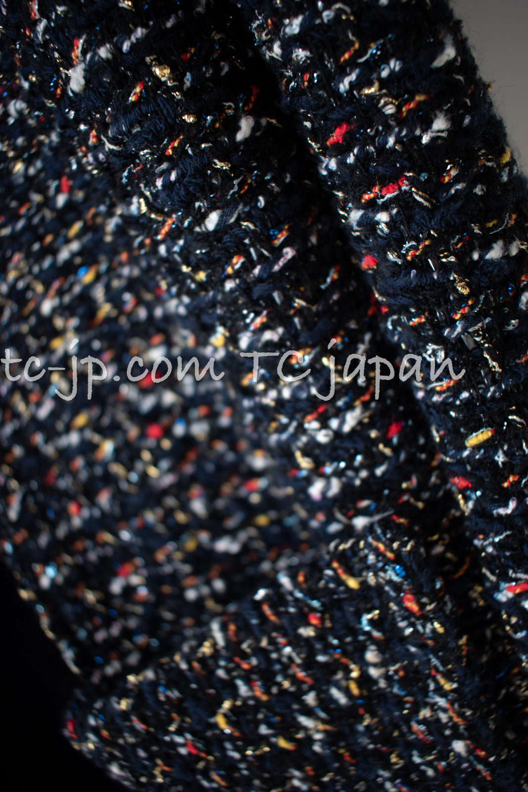 CHANEL 15A Black Multicolor Cotton Zipper Fantasy Tweed Jacket 40 シャネル ブラック マルチカラー コットン ジッパー ファンタジー ツイード ジャケット 即発