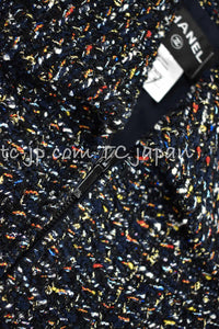 CHANEL 15A Black Multicolor Cotton Zipper Fantasy Tweed Jacket 40 シャネル ブラック マルチカラー コットン ジッパー ファンタジー ツイード ジャケット 即発