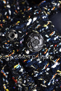 CHANEL 15A Black Multicolor Cotton Zipper Fantasy Tweed Jacket 40 シャネル ブラック マルチカラー コットン ジッパー ファンタジー ツイード ジャケット 即発