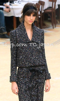 CHANEL 15A Black Multicolor Cotton Zipper Fantasy Tweed Jacket 40 シャネル ブラック マルチカラー コットン ジッパー ファンタジー ツイード ジャケット 即発