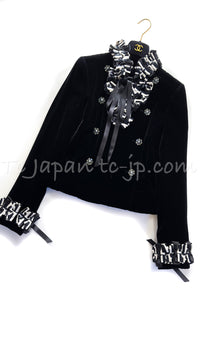 CHANEL 08PF Black Velvet Ribbon Jacket Metiers d'Art 34 シャネル ブラック ベルベット 職人技の結集 リボン細工 メティエダール ジャケット 即発