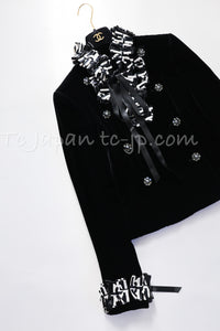 CHANEL 08PF Black Velvet Ribbon Jacket Metiers d'Art 34 シャネル ブラック ベルベット 職人技の結集 リボン細工 メティエダール ジャケット 即発