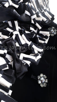 CHANEL 08PF Black Velvet Ribbon Jacket Metiers d'Art 34 シャネル ブラック ベルベット 職人技の結集 リボン細工 メティエダール ジャケット 即発