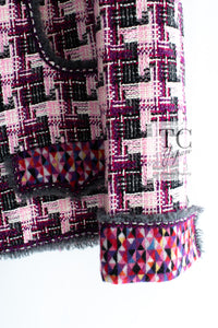 CHANEL 04A Purple Multicolor Mix Tweed Jacket 36 38 シャネル パープル マルチカラー ミックス ポップ ツイード ジャケット 即発