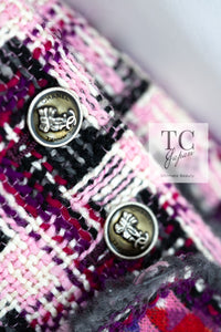 CHANEL 04A Purple Multicolor Mix Tweed Jacket 36 38 シャネル パープル マルチカラー ミックス ポップ ツイード ジャケット 即発
