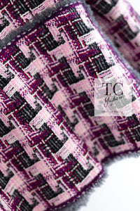 CHANEL 04A Purple Multicolor Mix Tweed Jacket 36 38 シャネル パープル マルチカラー ミックス ポップ ツイード ジャケット 即発
