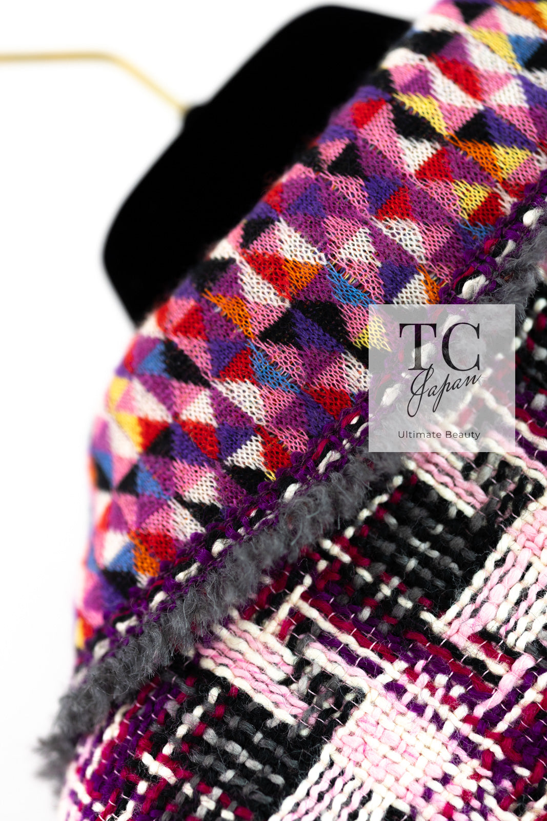CHANEL 04A Purple Multicolor Mix Tweed Jacket 36 38 シャネル パープル マルチカラー ミックス ポップ ツイード ジャケット 即発