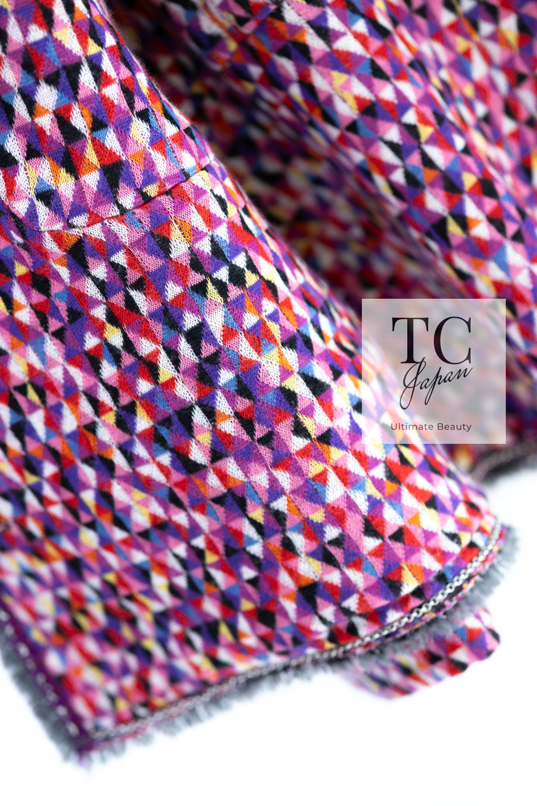CHANEL 04A Purple Multicolor Mix Tweed Jacket 36 38 シャネル パープル マルチカラー ミックス ポップ ツイード ジャケット 即発