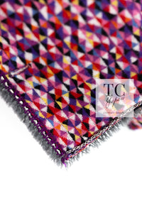 CHANEL 04A Purple Multicolor Mix Tweed Jacket 36 38 シャネル パープル マルチカラー ミックス ポップ ツイード ジャケット 即発