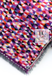 CHANEL 04A Purple Multicolor Mix Tweed Jacket 36 38 シャネル パープル マルチカラー ミックス ポップ ツイード ジャケット 即発