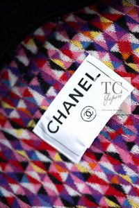 CHANEL 04A Purple Multicolor Mix Tweed Jacket 36 38 シャネル パープル マルチカラー ミックス ポップ ツイード ジャケット 即発