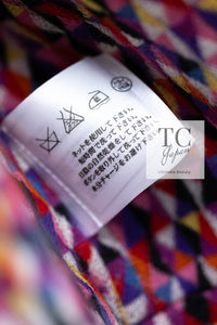 CHANEL 04A Purple Multicolor Mix Tweed Jacket 36 38 シャネル パープル マルチカラー ミックス ポップ ツイード ジャケット 即発