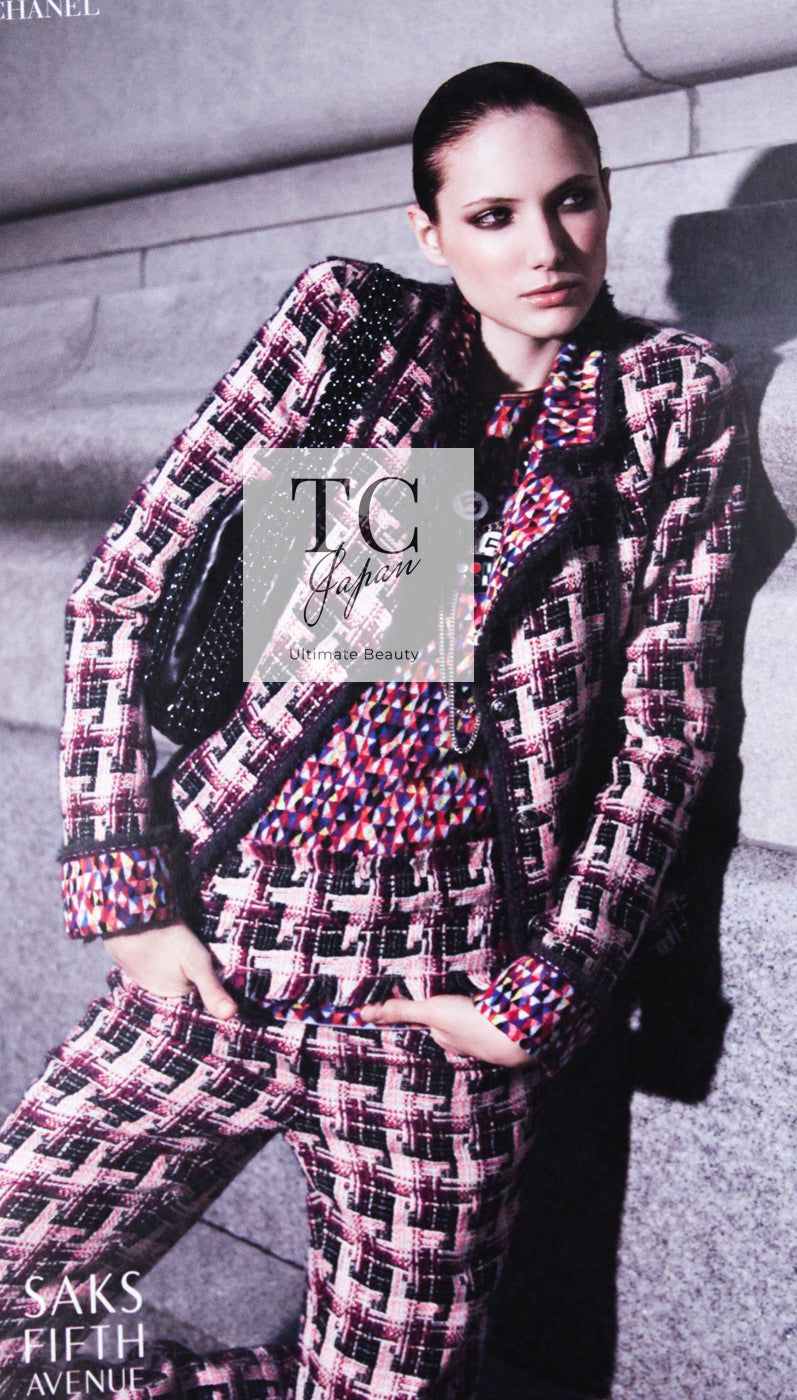 CHANEL 04A Purple Multicolor Mix Tweed Jacket 36 38 シャネル パープル マルチカラー ミックス ポップ ツイード ジャケット 即発