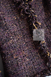 CHANEL 03A Purple Mixed Wool Mohair Fringe Tweed Jacket 38 シャネル パープル ミックス ウール モヘア フリンジ ツイード ジャケット 即発