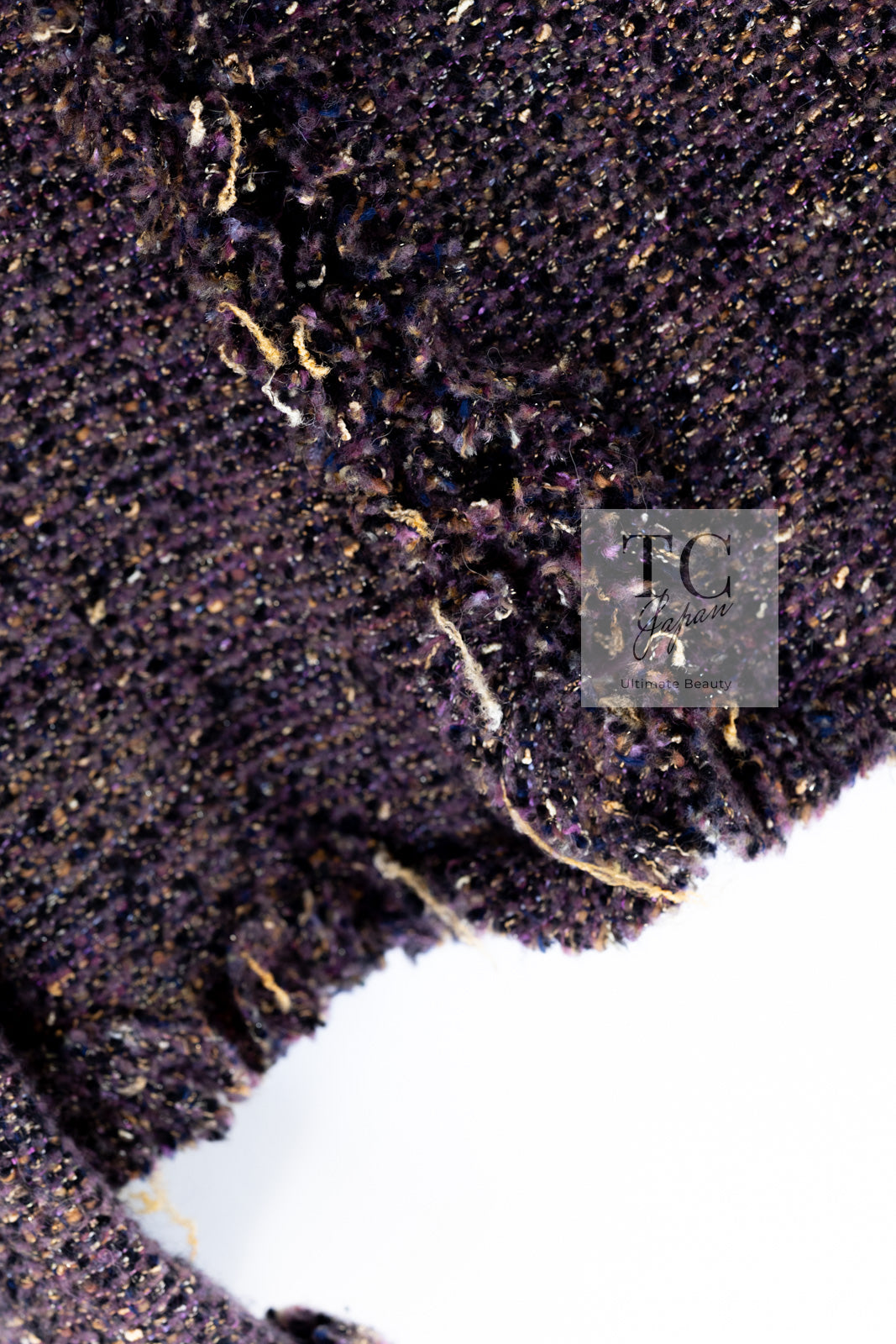 CHANEL 03A Purple Mixed Wool Mohair Fringe Tweed Jacket 38 シャネル パープル ミックス ウール モヘア フリンジ ツイード ジャケット 即発