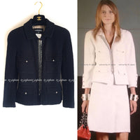 CHANEL 11S Black Chain Trimming Zipper Cotton Jacket 38 シャネル ブラック チェーントリム ジッパー コットン ジャケット 即発
