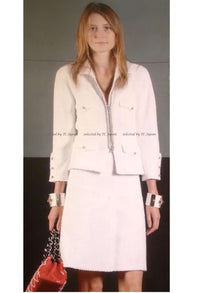 CHANEL 11S Black Chain Trimming Zipper Cotton Jacket 38 シャネル ブラック チェーントリム ジッパー コットン ジャケット 即発