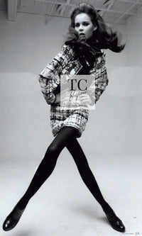 CHANEL 06PF Black Ivory Gripox Buttons Lesage Tweed Jacket 38 シャネル アイボリー ブラック グリポワ 宝石 ボタン ルサージュ ツイード ジャケット 即発