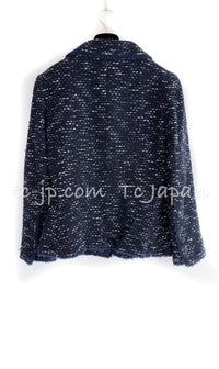 CHANEL 04A Navy Black Tweed Jacket 40 シャネル ネイビー・ブラック・ツイード・ジャケット 即発