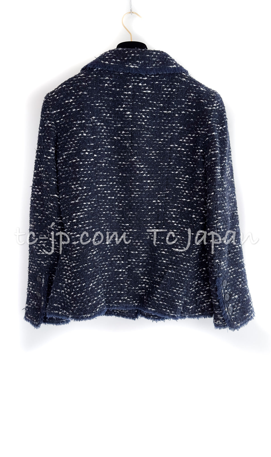 CHANEL 04A Navy Black Tweed Jacket 40 シャネル ネイビー・ブラック・ツイード・ジャケット 即発