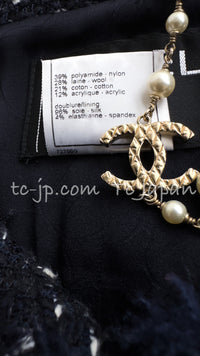CHANEL 04A Navy Black Tweed Jacket 40 シャネル ネイビー・ブラック・ツイード・ジャケット 即発