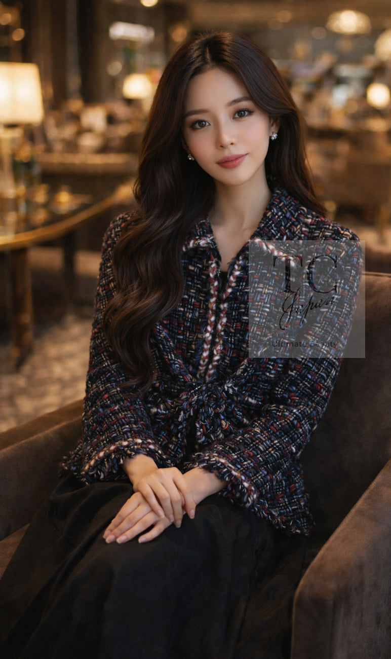 シャネル ジャケット CHANEL ブラック マルチカラー ルサージュ