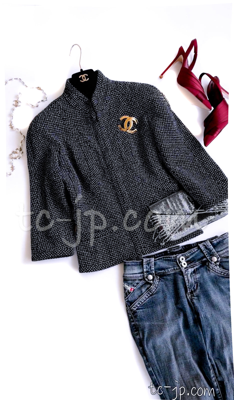 CHANEL シャネル　ネイビー　ジャケット 楽天市場】[中古] シャネル ジャケット CHANEL ネイビー