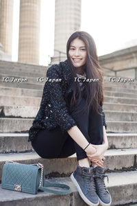 CHANEL 13C Black Ribbon Lesage Double Tweed Jacket 40 シャネル ブラック リボンテープ ロゴ ルサージュ ダブル ツイード ジャケット 即発