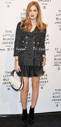 CHANEL 13C Black Ribbon Lesage Double Tweed Jacket 40 シャネル ブラック リボンテープ ロゴ ルサージュ ダブル ツイード ジャケット 即発