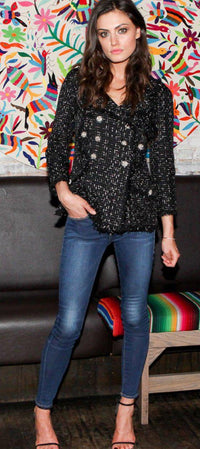 CHANEL 13C Black Ribbon Lesage Double Tweed Jacket 40 シャネル ブラック リボンテープ ロゴ ルサージュ ダブル ツイード ジャケット 即発