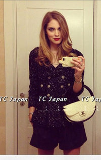 CHANEL 13C Black Ribbon Lesage Double Tweed Jacket 40 シャネル ブラック リボンテープ ロゴ ルサージュ ダブル ツイード ジャケット 即発