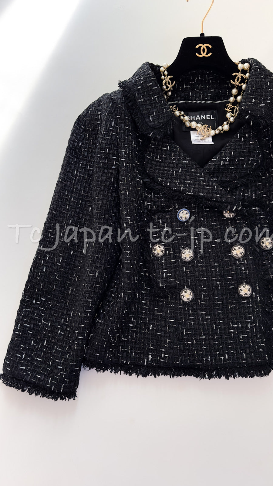 CHANEL 13C Black Ribbon Lesage Double Tweed Jacket 40 シャネル ブラック リボンテープ ロゴ ルサージュ ダブル ツイード ジャケット 即発