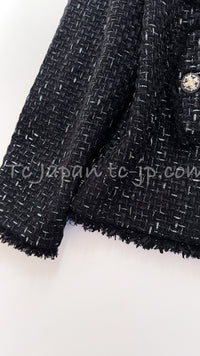 CHANEL 13C Black Ribbon Lesage Double Tweed Jacket 40 シャネル ブラック リボンテープ ロゴ ルサージュ ダブル ツイード ジャケット 即発
