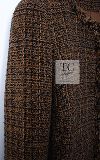 CHANEL 10A Brown Fringe Trimmed Jacket 34 38 シャネル ブラウン フリンジ トリム ジャケット 即発