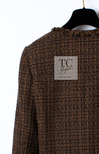 CHANEL 10A Brown Fringe Trimmed Jacket 34 38 シャネル ブラウン フリンジ トリム ジャケット 即発