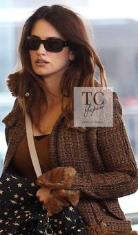 CHANEL 10A Brown Fringe Trimmed Jacket 34 38 シャネル ブラウン フリンジ トリム ジャケット 即発