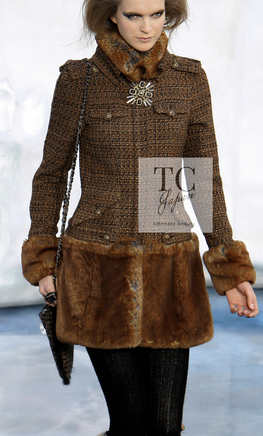 CHANEL 10A Brown Fringe Trimmed Jacket 34 38 シャネル ブラウン フリンジ トリム ジャケット 即発