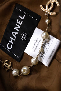 CHANEL 10A Brown Fringe Trimmed Jacket 34 38 シャネル ブラウン フリンジ トリム ジャケット 即発