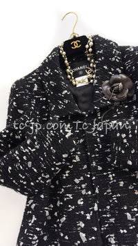 CHANEL 02A Black White Wool Tweed Jacket 42 シャネル ブラック ホワイト ウール ツイード ジャケット 即発